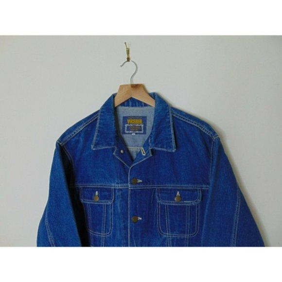 Vintage Vicerer S Denim Jean Trucker Jacket Blue - Picture 2 of 5